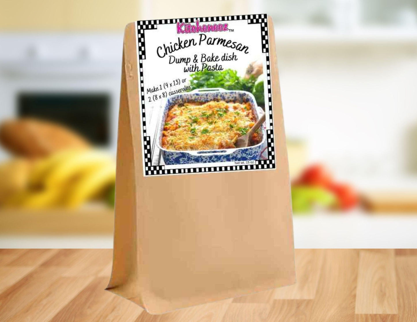 Chicken Parmesan Dump 'n Bake Pasta Meal Kit - Kitcheneez Mixes & More!