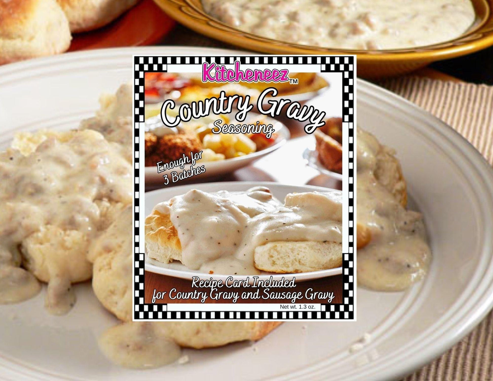 Country Gravy Spice Seasoning- Also known as Sawmill Breakfast Gravy - Kitcheneez Mixes & More!