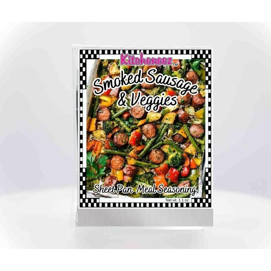 Smoked Sausage and Veggies Sheet Pan Spice Seasoning - Kitcheneez Mixes & More!