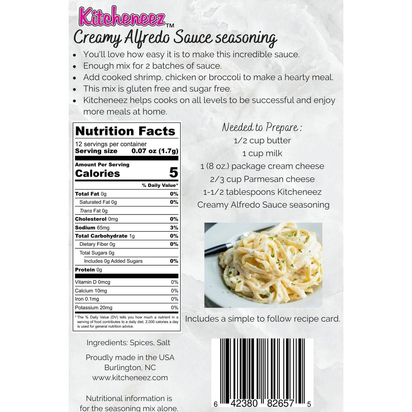 Alfredo Sauce mix - Kitcheneez Mixes & More!