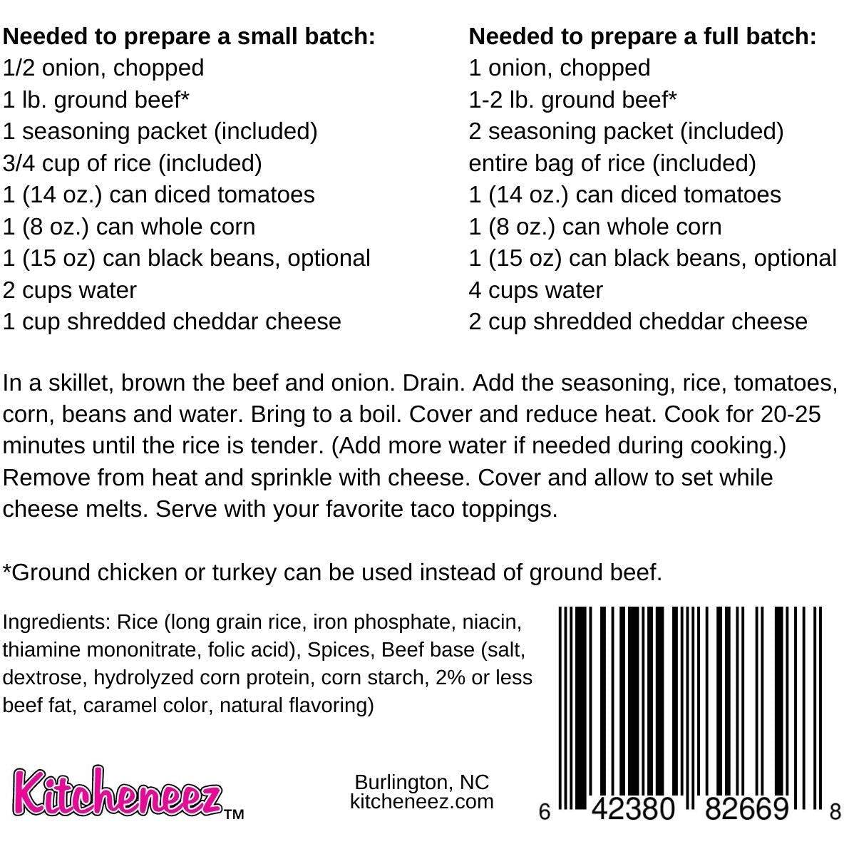 Cheesy Mexican Skillet Dish with rice included - Kitcheneez Mixes & More!