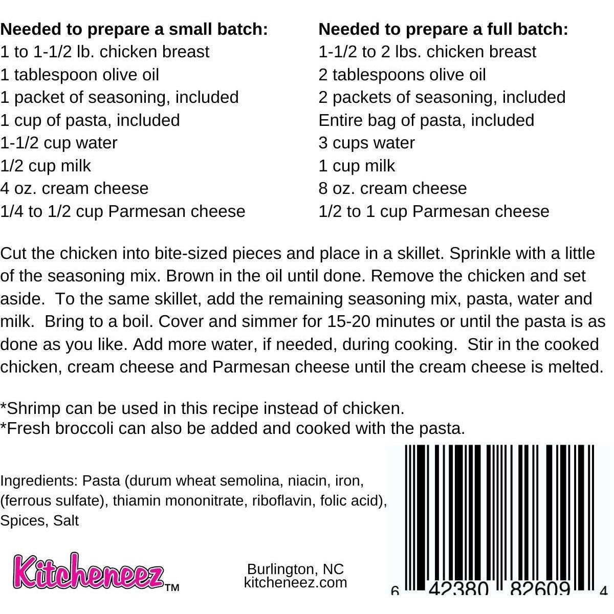 Chicken Alfredo Skillet Meal with pasta included - Kitcheneez Mixes & More!