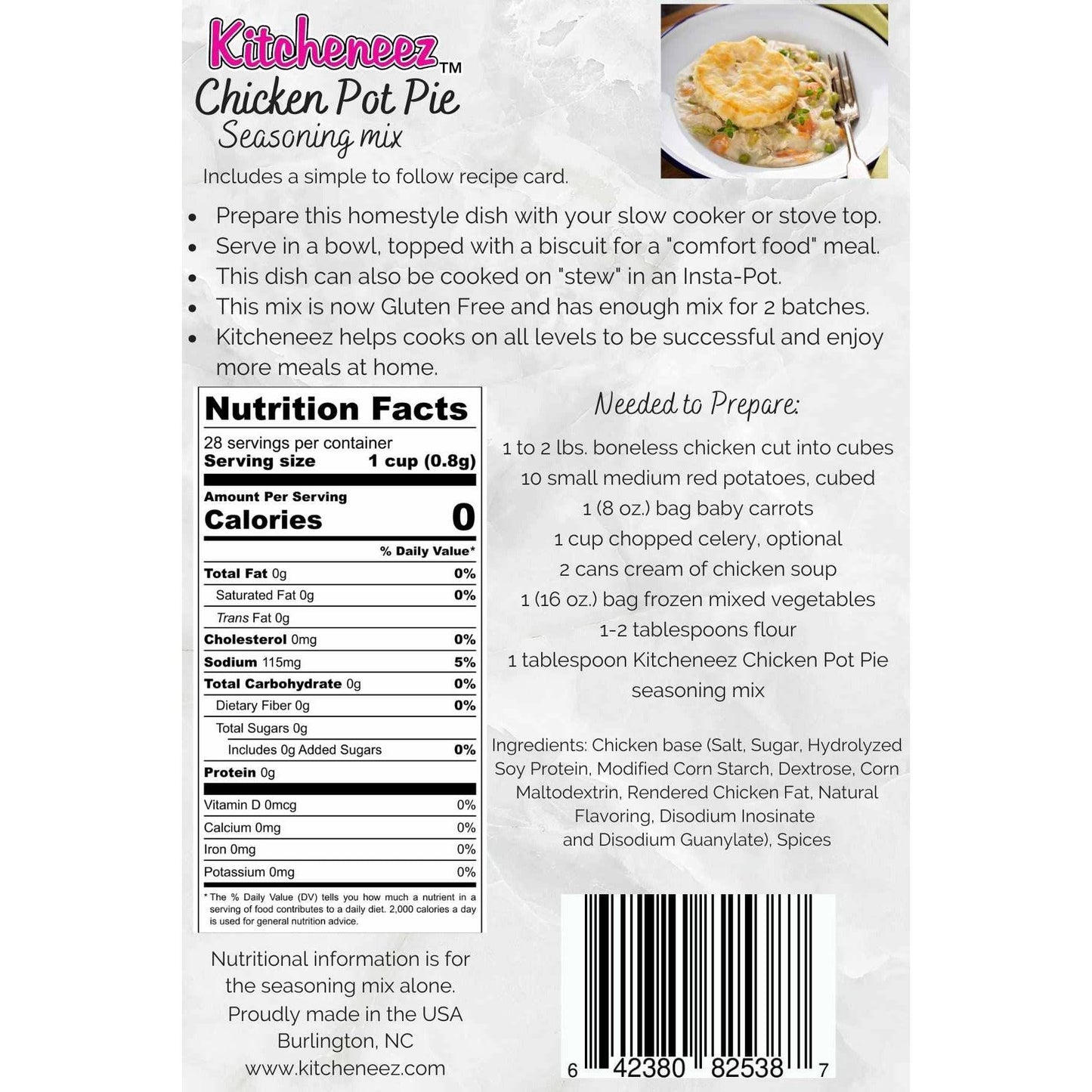 Crock pot Chicken Pot Pie seasoning - Kitcheneez Mixes & More!