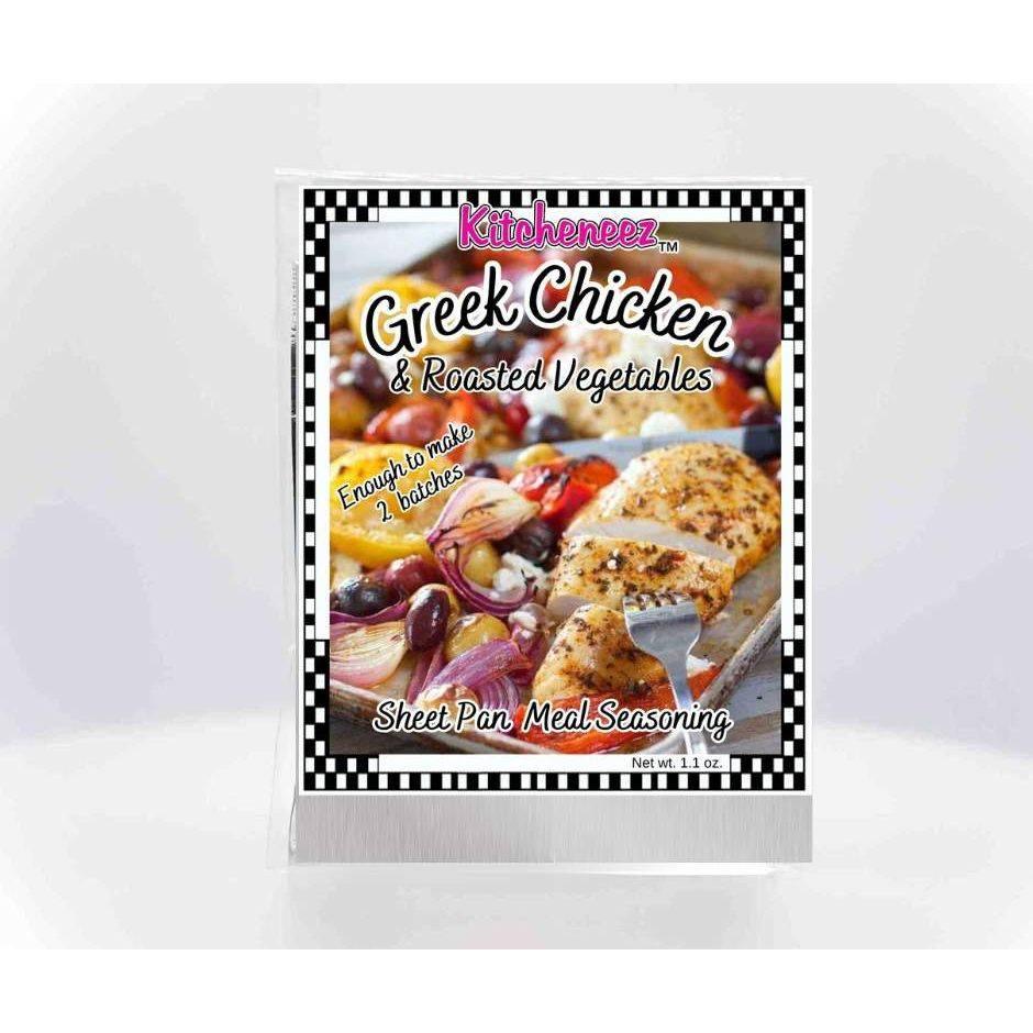 Greek Chicken with Roasted Vegetables Sheet Pan Meal Seasoning - Kitcheneez Mixes & More!