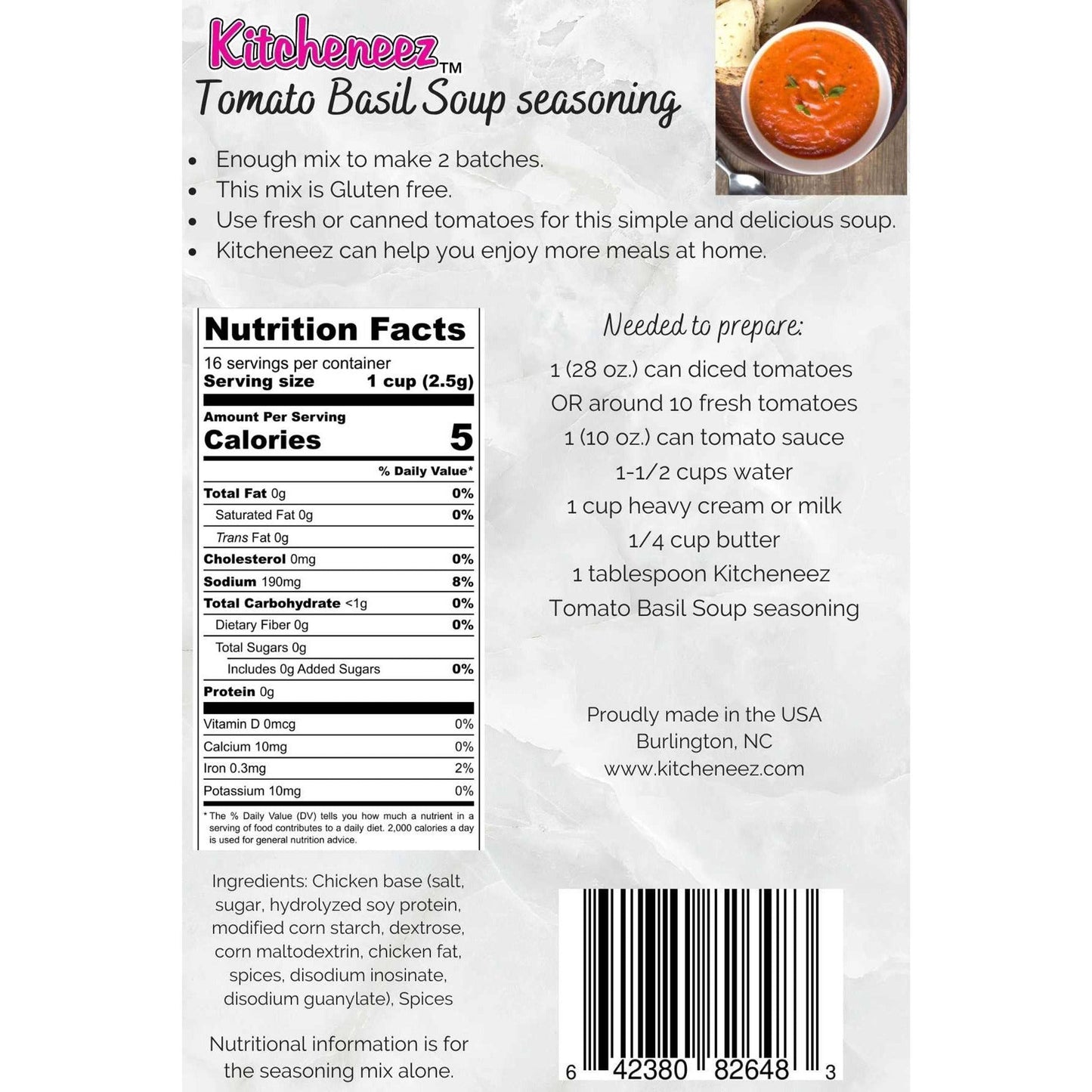 Tomato Basil Soup seasoning mix