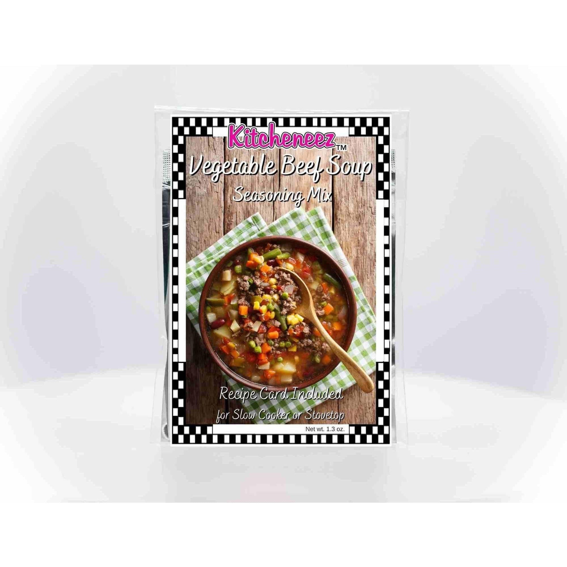 Vegetable Beef Soup Seasoning for Crockpot or Stovetop - Kitcheneez Mixes & More!
