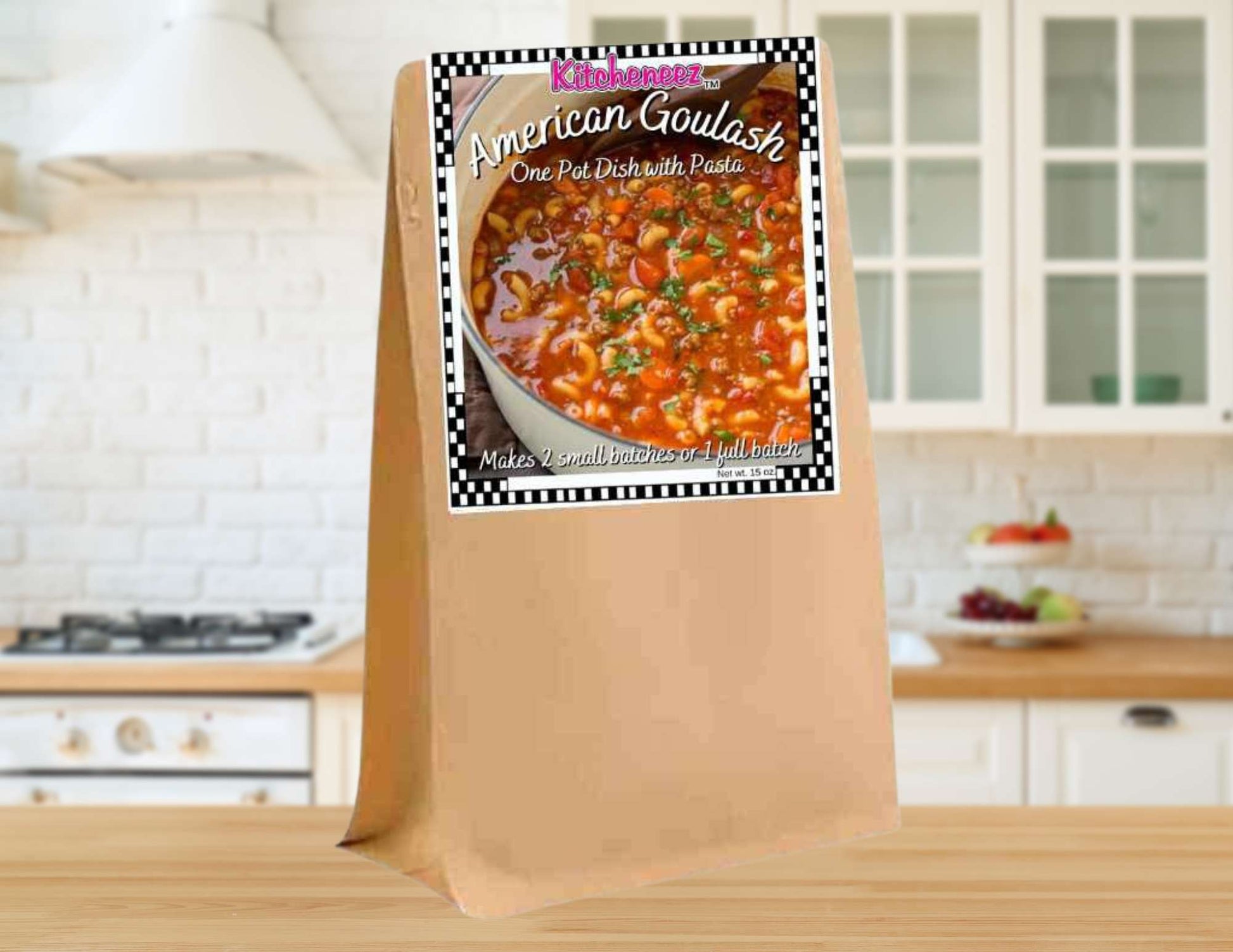 American Goulash One Pot Dish Kit with Seasoning and Pasta - Kitcheneez Mixes & More!