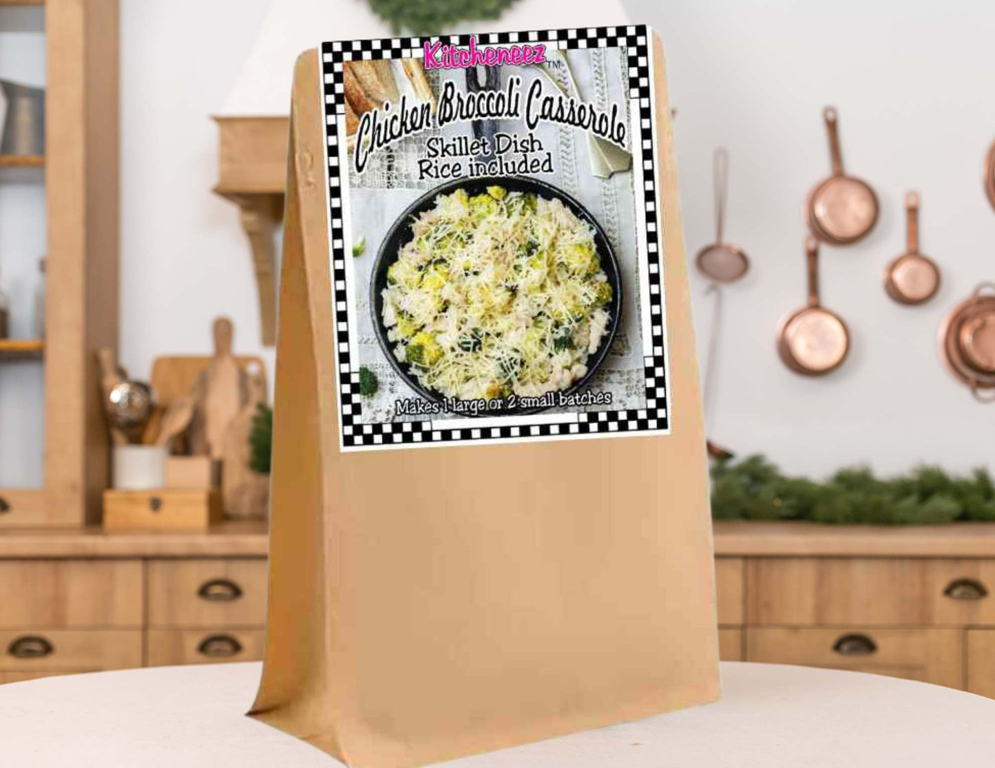 Chicken Broccoli Casserole Skillet Meal Kit with Seasoning and Rice - Kitcheneez Mixes & More!