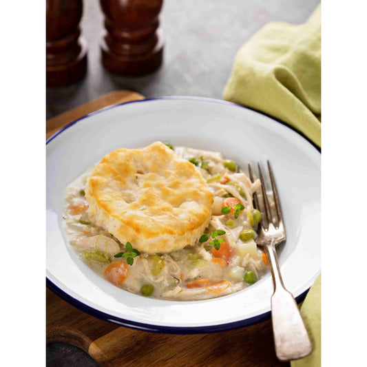 Enjoy a flavorful Chicken Pot Pie cooked in a crock pot, perfect with biscuits or over rice. Dairy and gluten-free mix.