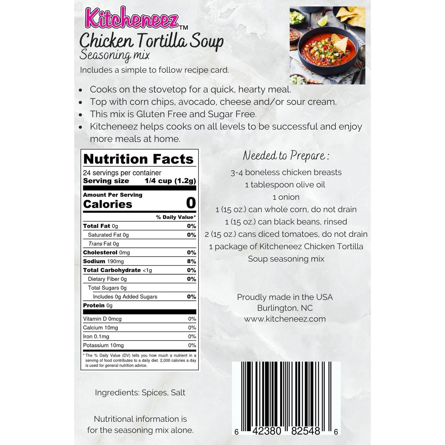 Chicken Tortilla Soup seasoning mix