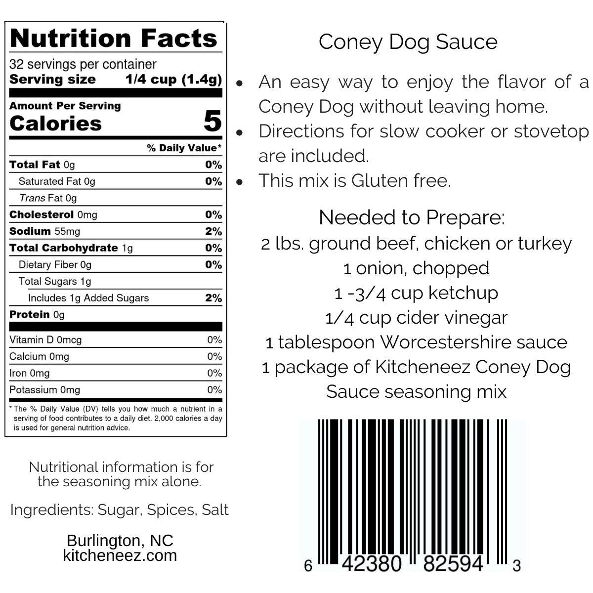 Coney Dog Sauce seasoning - Kitcheneez Mixes & More!