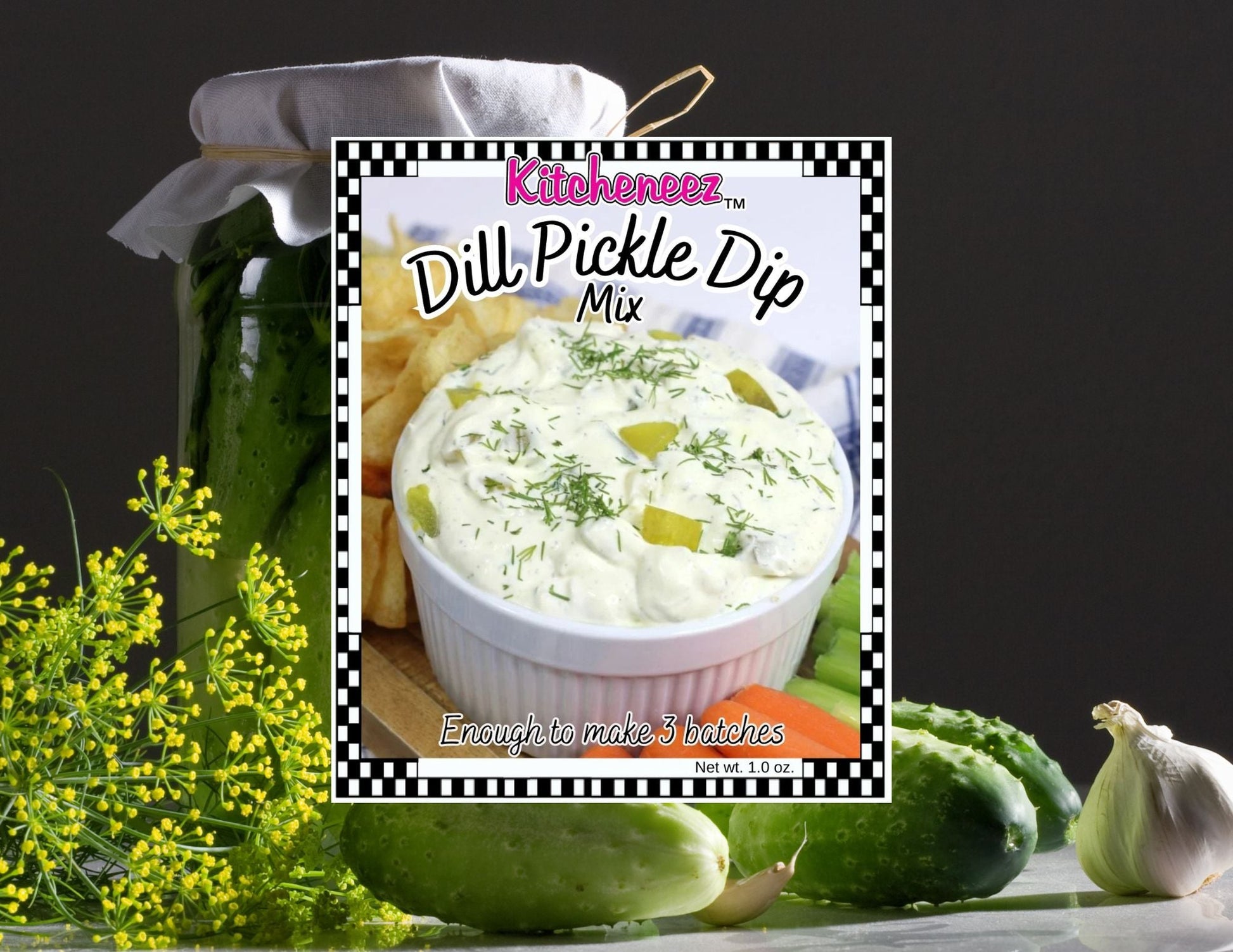 Dill Pickle dip mix - Pickle lovers rejoice! - Kitcheneez Mixes & More!