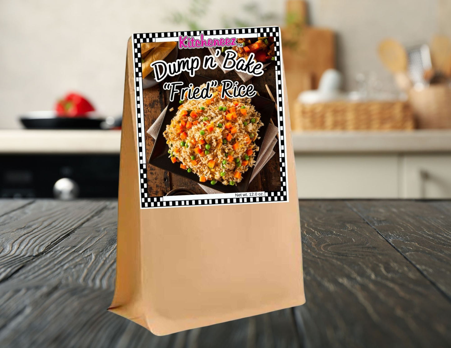 Dump n' Bake "Fried" Rice Meal Kit with Seasoning and Rice - Kitcheneez Mixes & More!