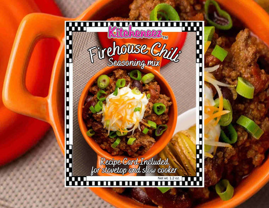 Firehouse Chili Spice Seasoning for Crockpot or Stovetop - Kitcheneez Mixes & More!