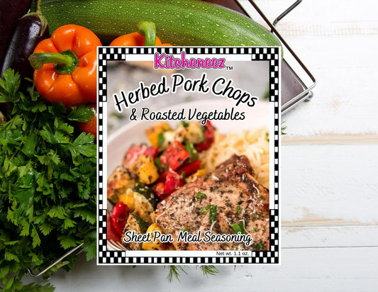 Herbed Pork Chop & Roasted Vegetable Sheet Pan Meal Seasoning - Kitcheneez Mixes & More!