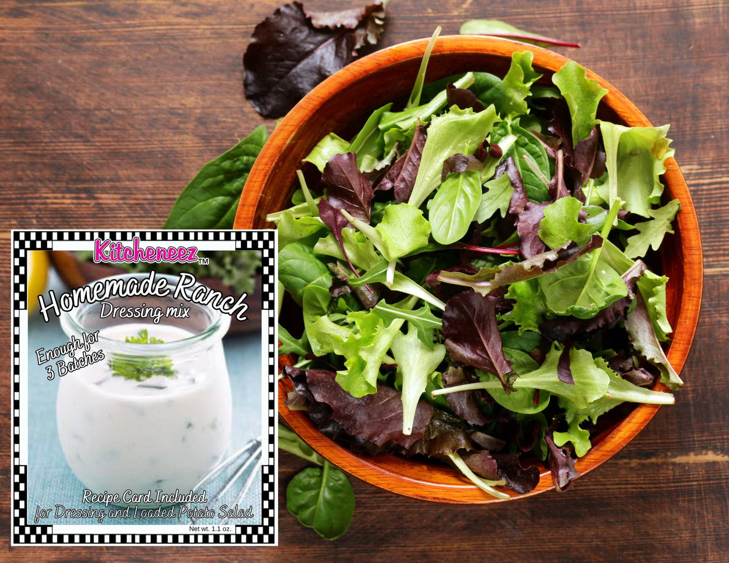 Homemade Ranch dressing mix (with bonus recipe for Loaded Baked Potato Salad) - Kitcheneez Mixes & More!