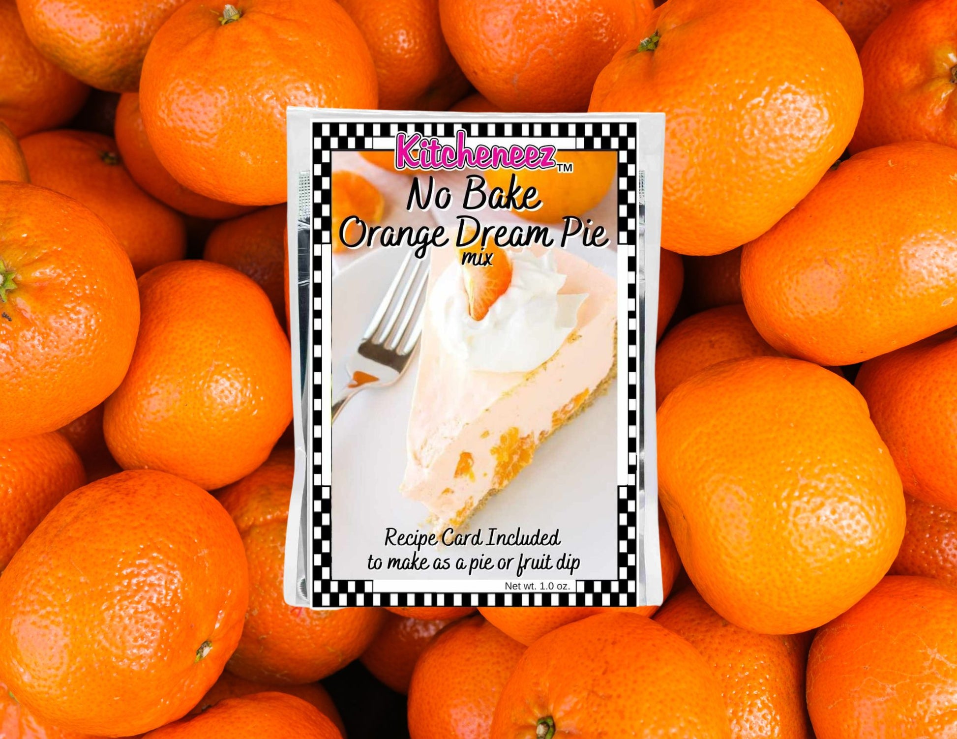 No Bake Orange Dream Pie with Quick Pie & Dip recipes included - Kitcheneez Mixes & More!