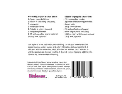 Chicken Noodle Soup One Pot Dish Kit with Seasoning and Pasta