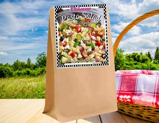 One Pot Pasta Salad Kit with pasta and seasoning - Kitcheneez Mixes & More!