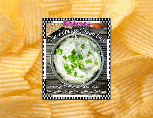 Our Famous Onion dip mix (with the recipes for Crab dip and Bacon Onion dip) - Kitcheneez Mixes & More!