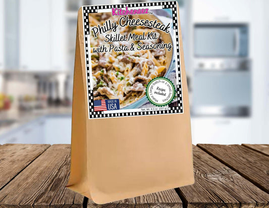 Philly Cheesesteak Skillet Meal Kit with Seasoning and Pasta