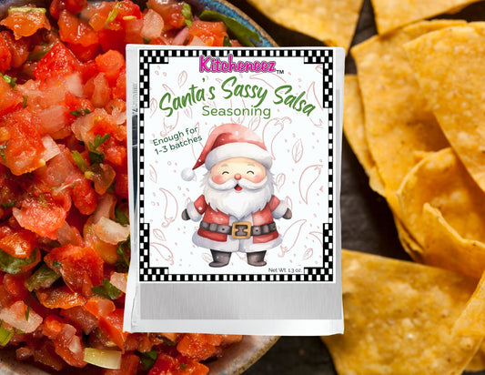 Santa's Sassy Salsa Spice Seasoning- Holiday Packaging