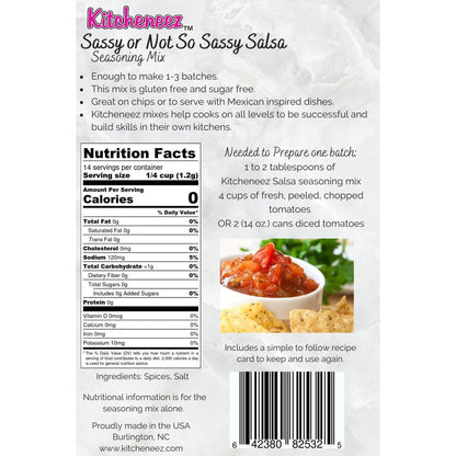 Santa's Sassy Salsa Spice Seasoning - Holiday Packaging - Kitcheneez Mixes & More!