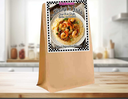 Shrimp n' Grits One Pot Dish Kit with Seasonings and Grits - Kitcheneez Mixes & More!