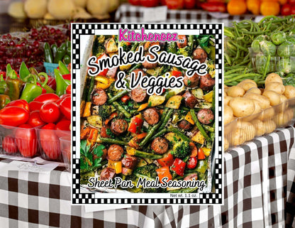 Smoked Sausage and Veggies Sheet Pan Spice Seasoning - Kitcheneez Mixes & More!
