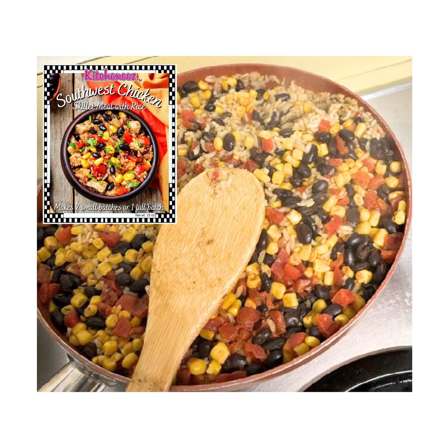 Southwest Chicken Skillet Dish with rice included