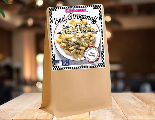 Beef Stroganoff Skillet Meal Kit with Seasoning and Pasta