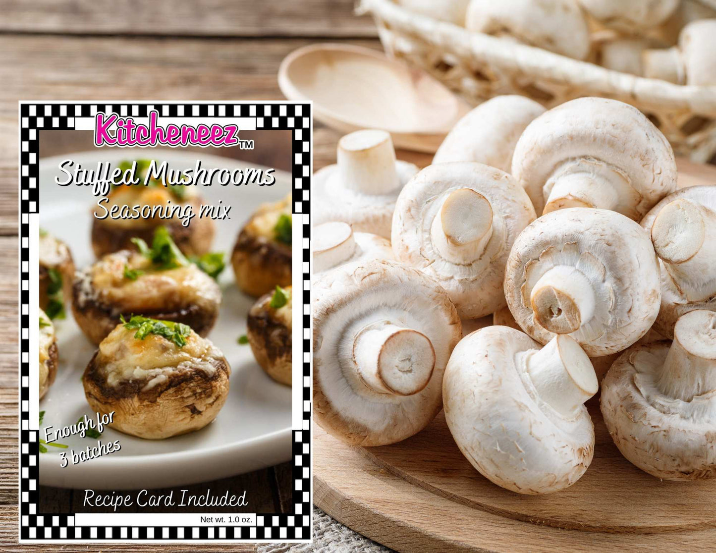 Stuffed Mushrooms Spice Seasoning - Kitcheneez Mixes & More!