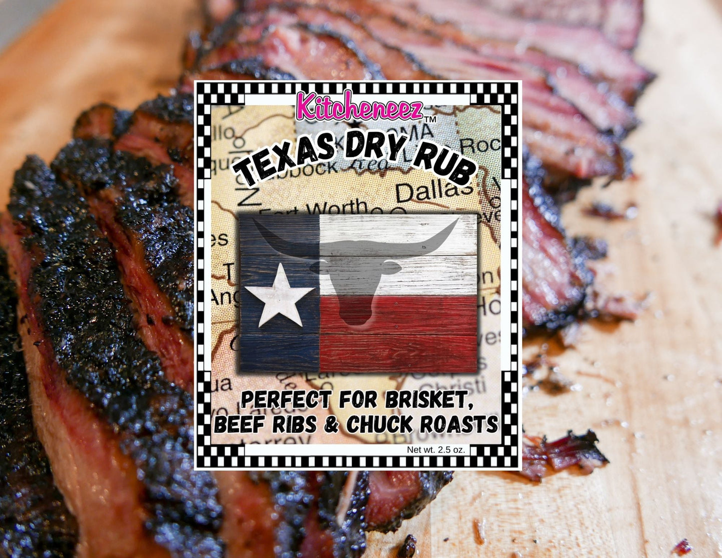 Texas Dry Rub - The perfect rub for briskets, beef ribs and chuck roasts! - Kitcheneez Mixes & More!