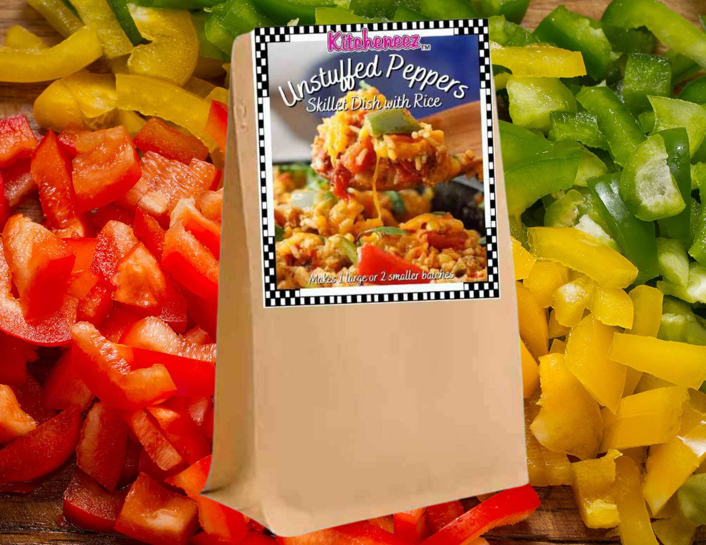 Unstuffed Peppers Skillet Dish Meal Kit with Seasoning and Rice - Kitcheneez Mixes & More!