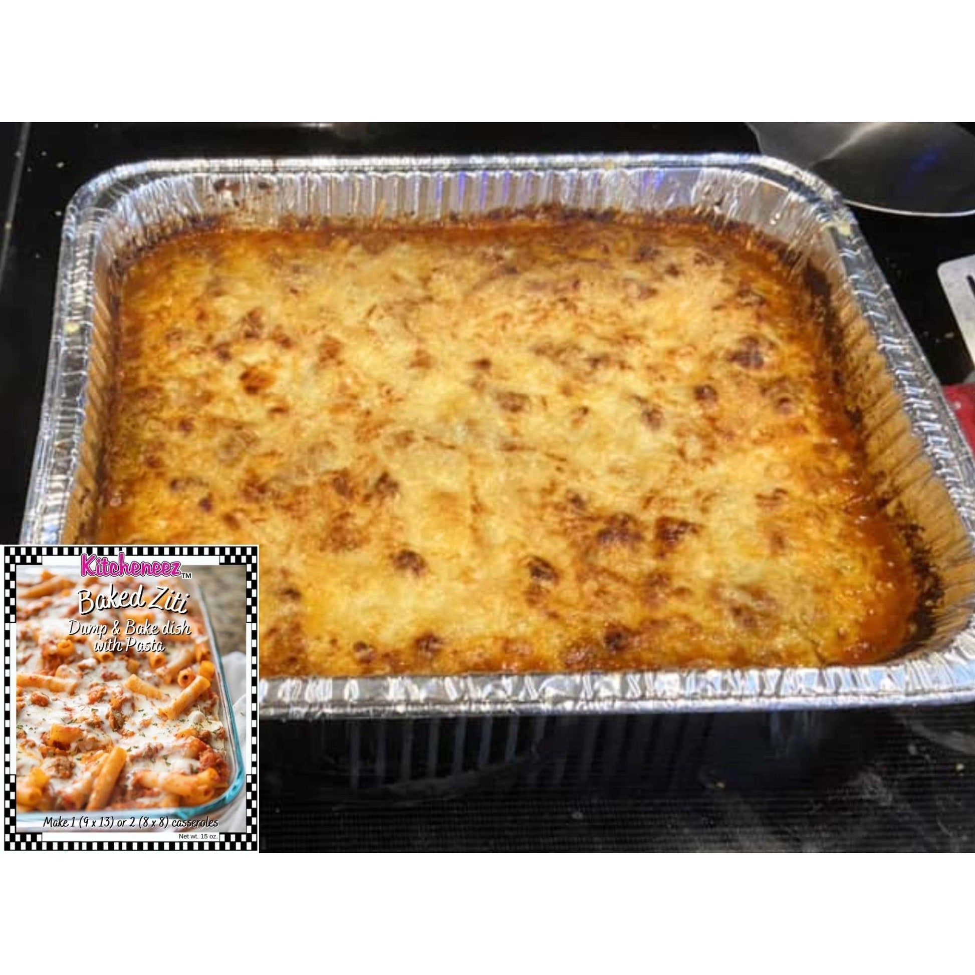 Baked Ziti Dump 'n Bake Meal Kit with pasta included - Kitcheneez Mixes & More!