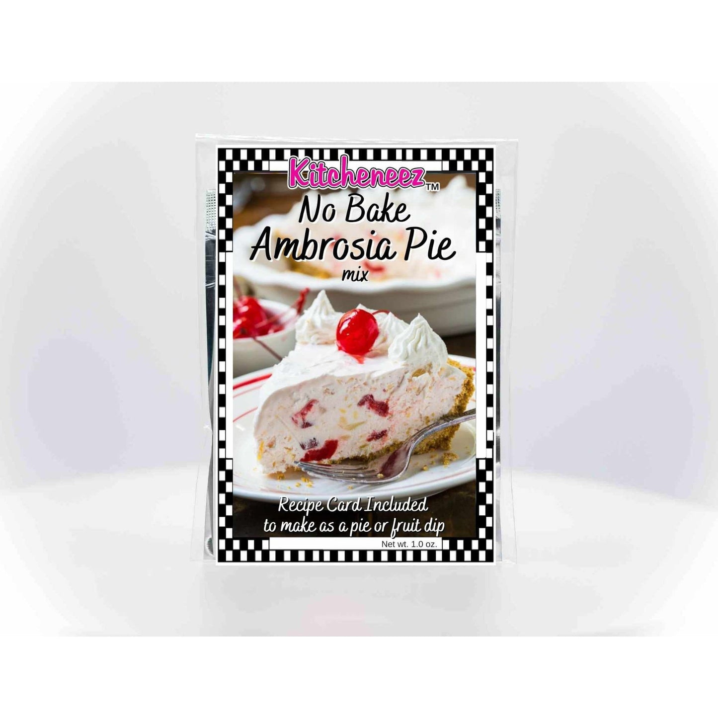 No Bake Ambrosia Pie with Quick Pie and Dip recipe included - Kitcheneez Mixes & More!