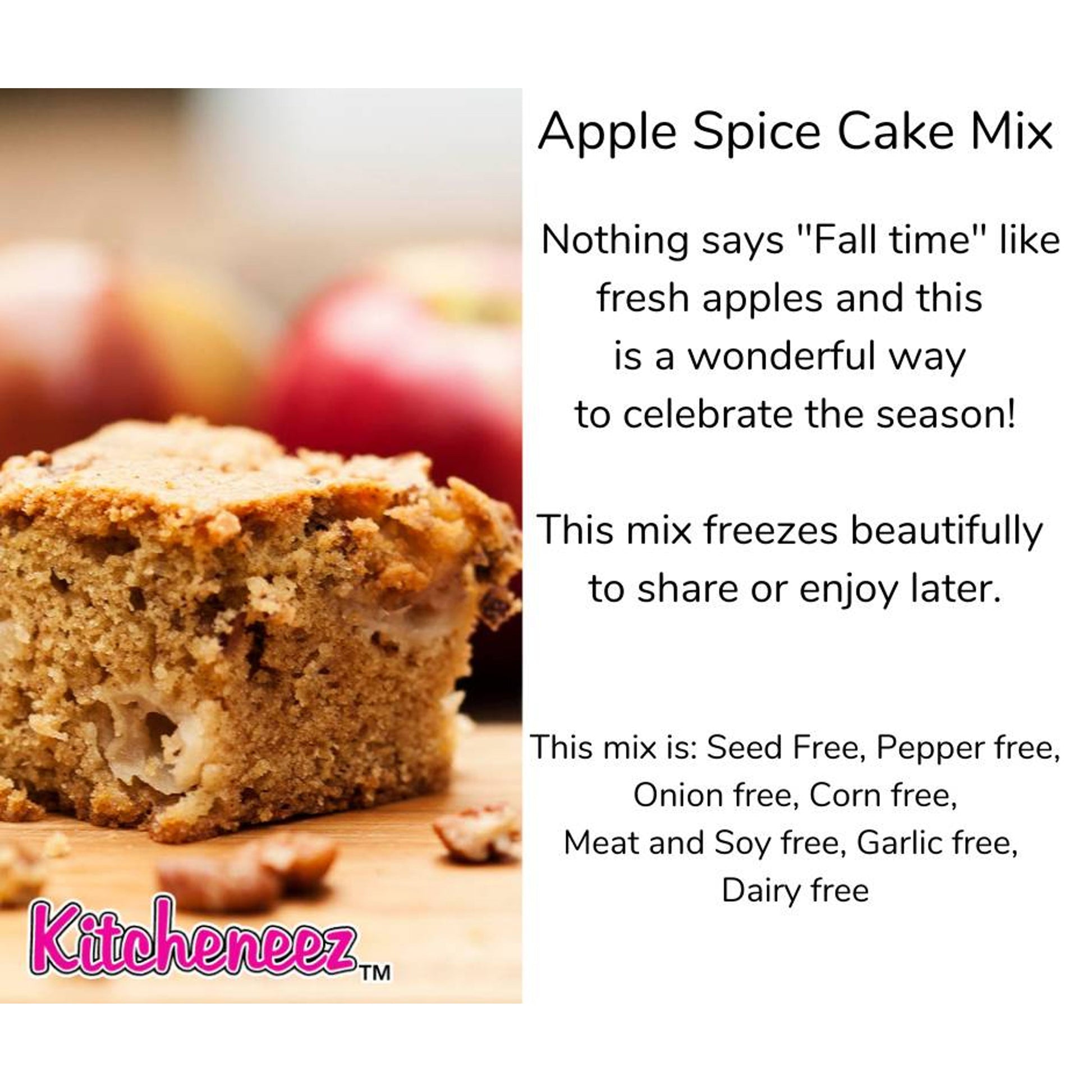 PRE-ORDER Apple Spice Cake mix - Kitcheneez Mixes & More!