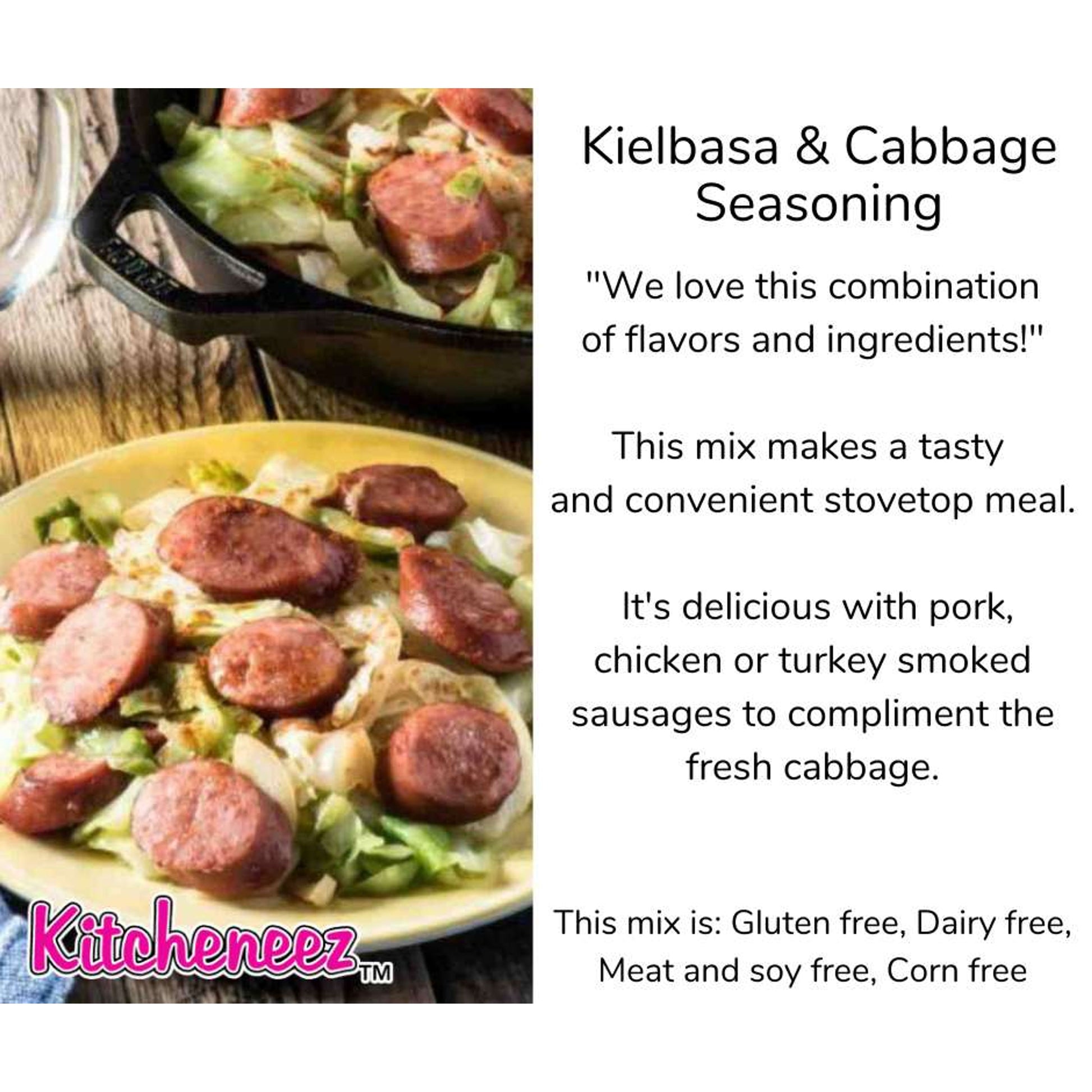 PRE-ORDER Kielbasa & Cabbage Seasoning - Kitcheneez Mixes & More!