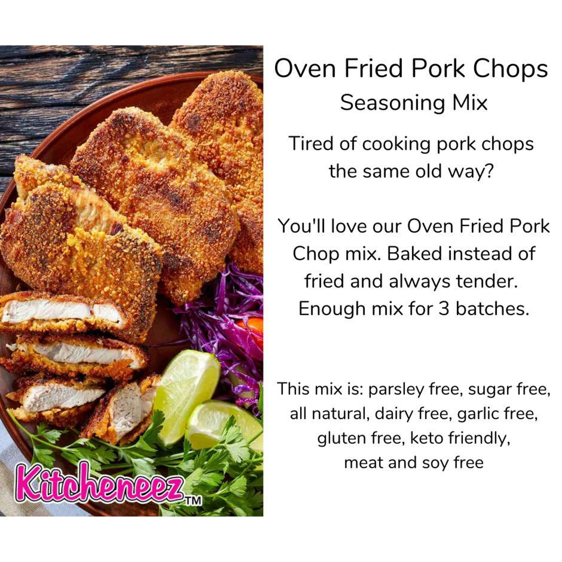 PRE-ORDER Oven Fried Pork Chop seasoning - Kitcheneez Mixes & More!