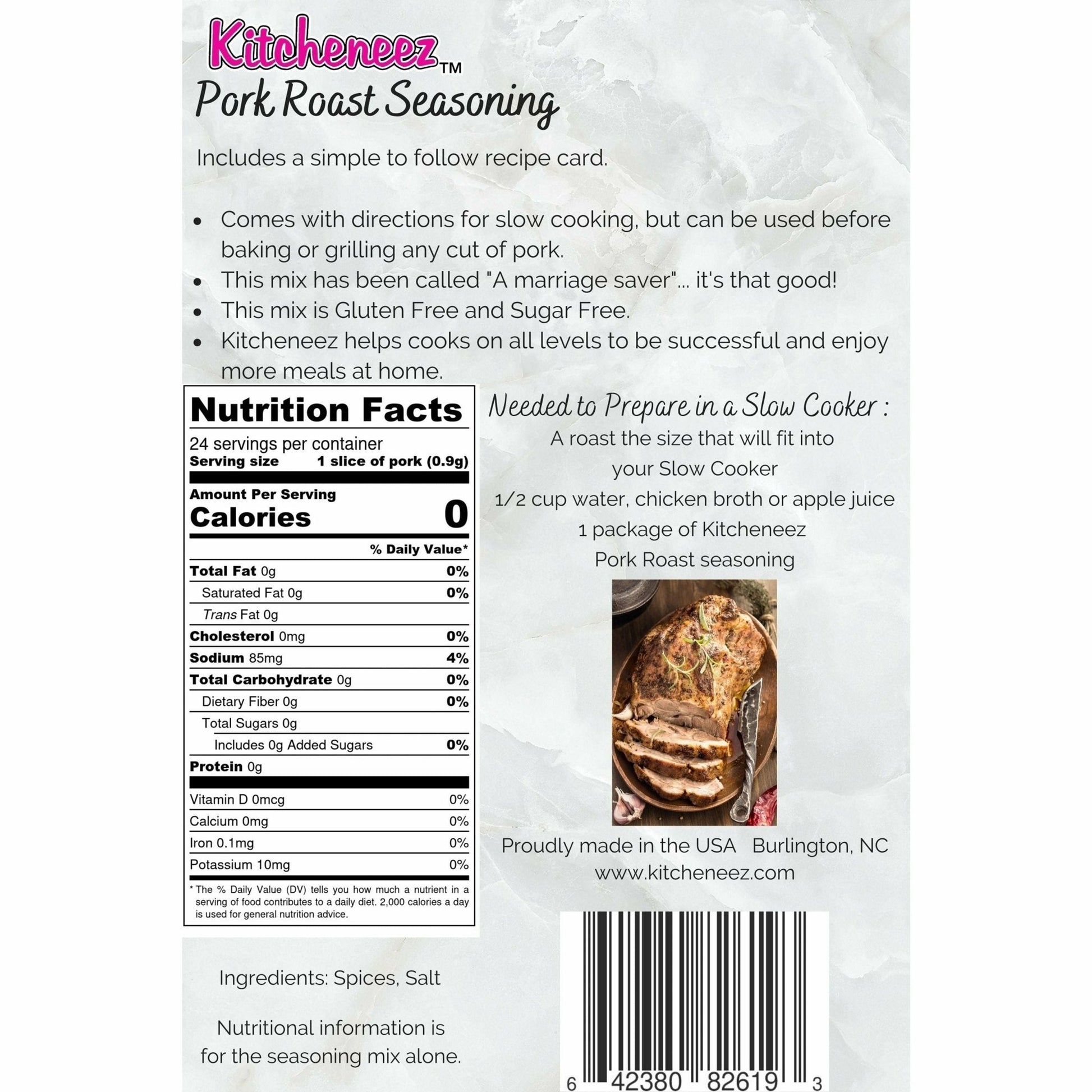 PRE-ORDER Pork Roast Seasoning - Kitcheneez Mixes & More!